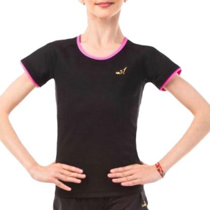 SOLO Contrast binding slim fit T-shirt pink neon