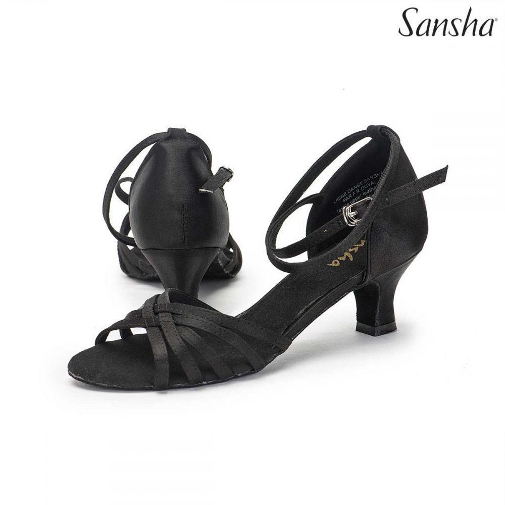 ALAIETTE Ladie's Ballroom shoes BR15016S (5, Black)