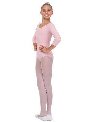 Basic swimsuit with 3/4 sleeves, cotton, Pale pink.