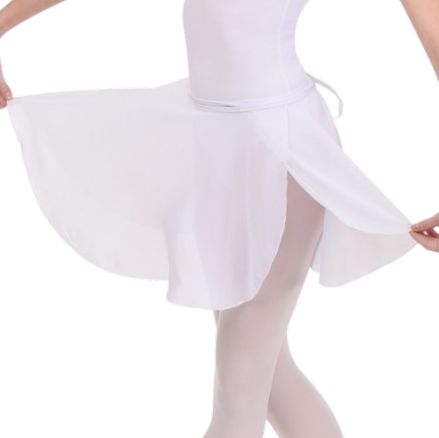 SOLO Chiffon wrap skirt 35 cm white