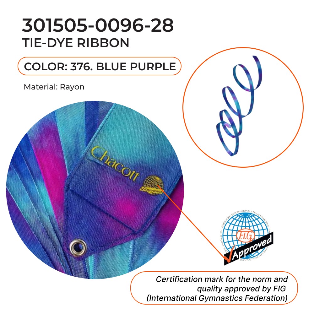 CHACOTT Tie Dye Ribbon (6m) 301500 0096-28 FIG (376, Blue Purple)