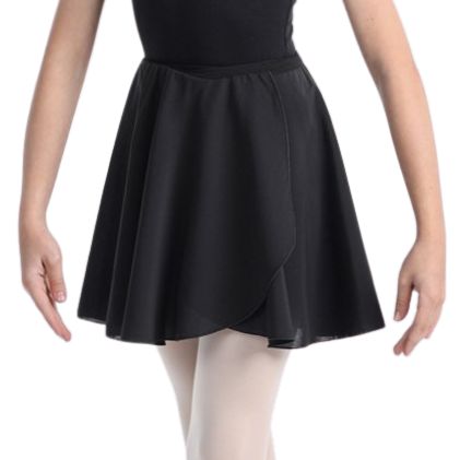 SOLO Chiffon wrap skirt 35 cm black