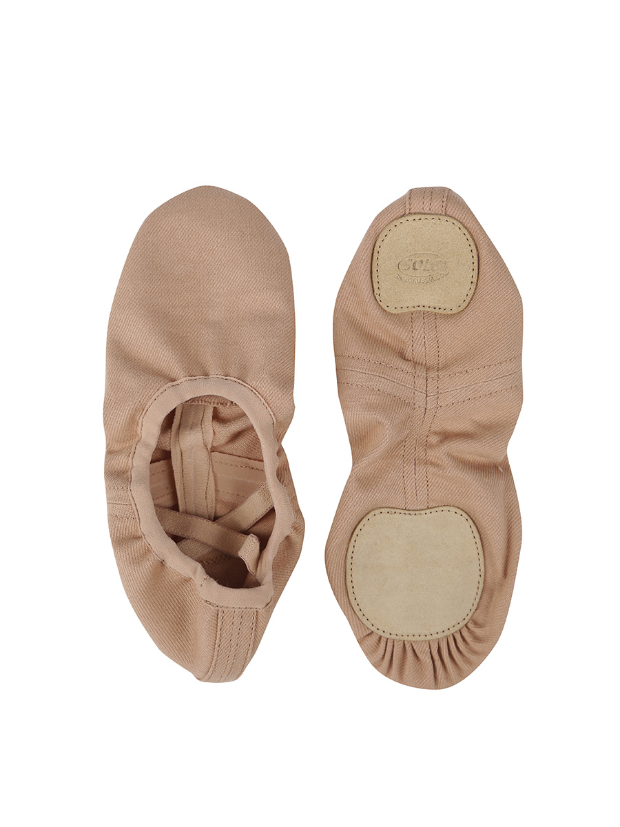 SOLO Split sole soft ballet shoes deep vamp stretch cotton beige