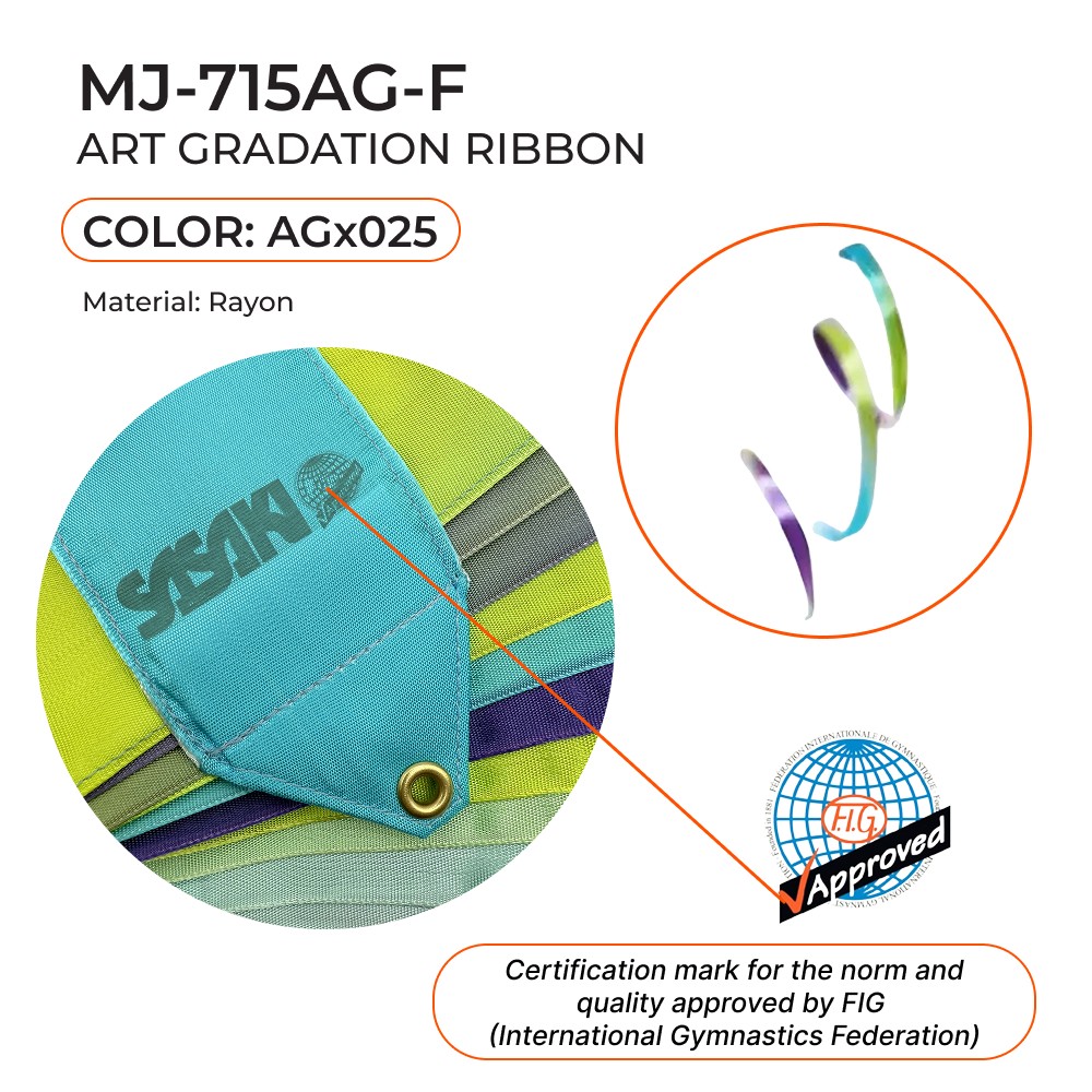 SASAKI Gymnastic ribbon 5 m SASAKI MJ-715AG (FIG, AG025, Viscose)