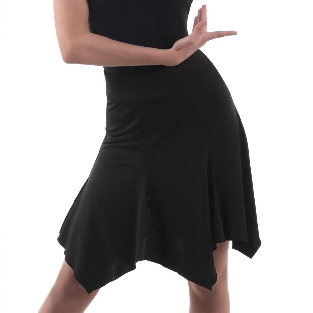 SOLO Pull-on latin gode skirt black