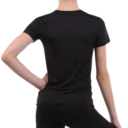 SOLO Slim fit scoop neck T-shirt polyamide black