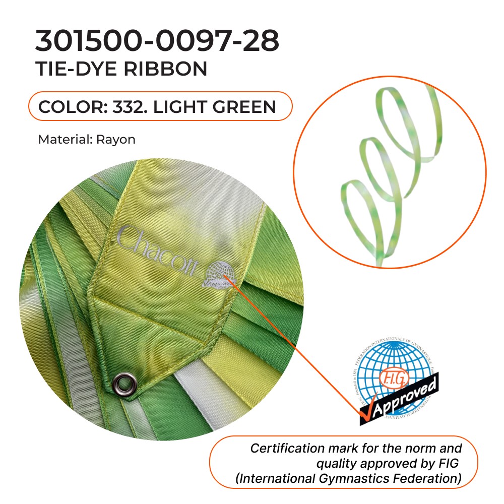 CHACOTT Tie Dye Ribbon (5m) 301500 0097-28 FIG (332, Light green)