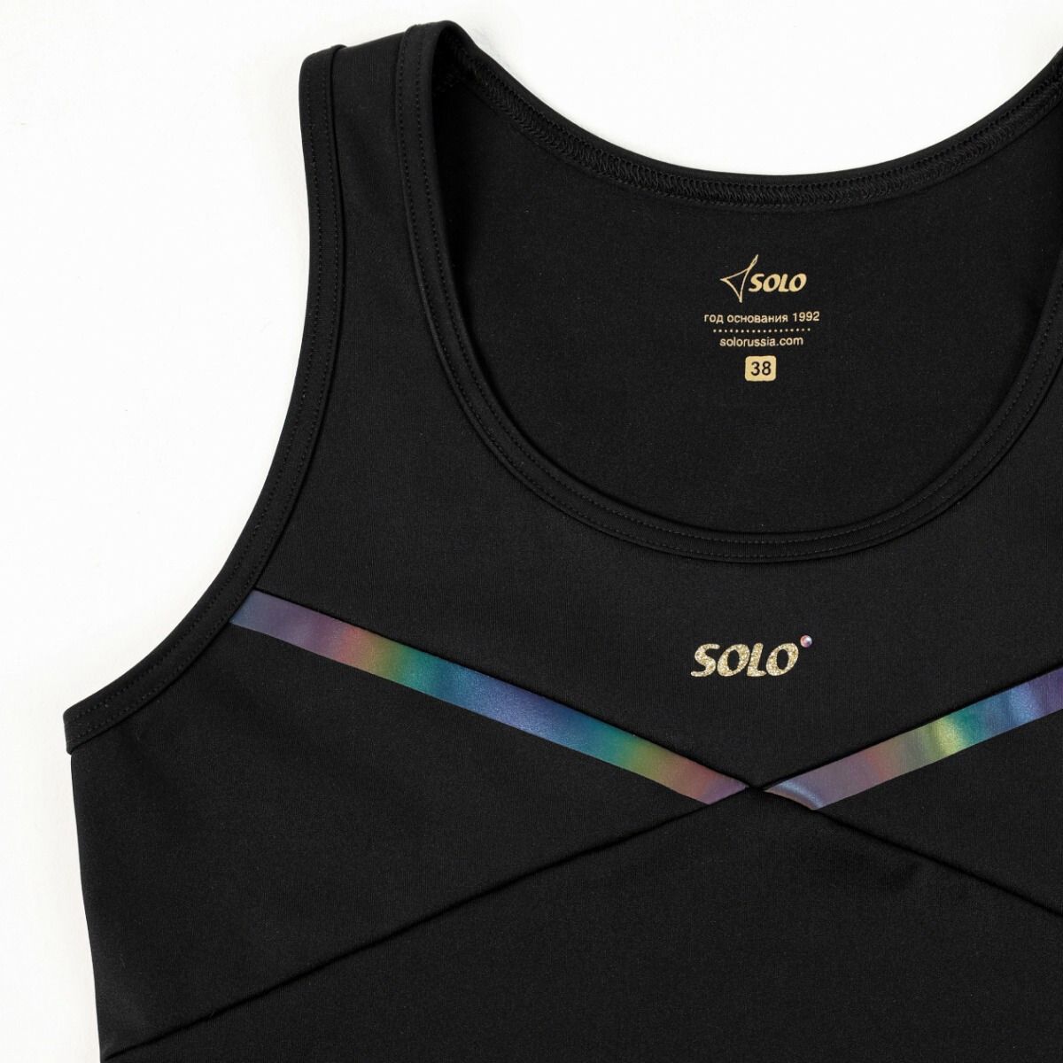 SOLO Black closed back tank top «Impulse»