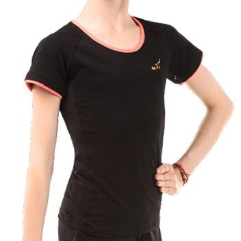 SOLO Contrast binding slim fit T-shirt orange neon