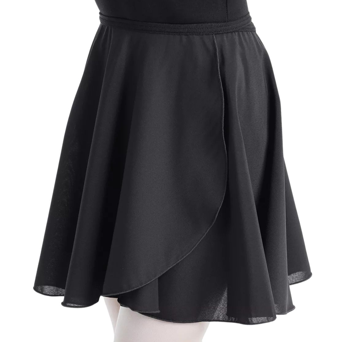 SOLO Chiffon wrap skirt 35 cm black
