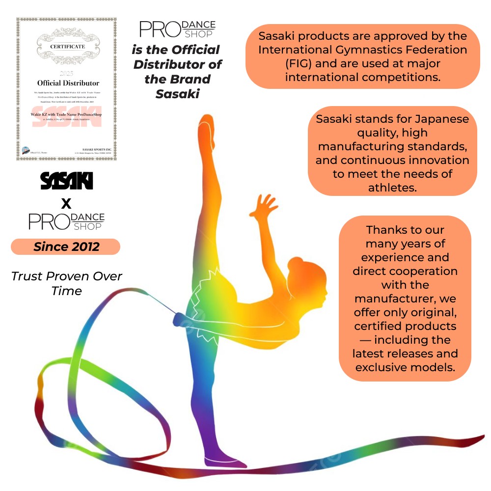 SASAKI Gymnastic ribbon 6 m M-71HG (FIG , AMxPEGxW, Viscose)