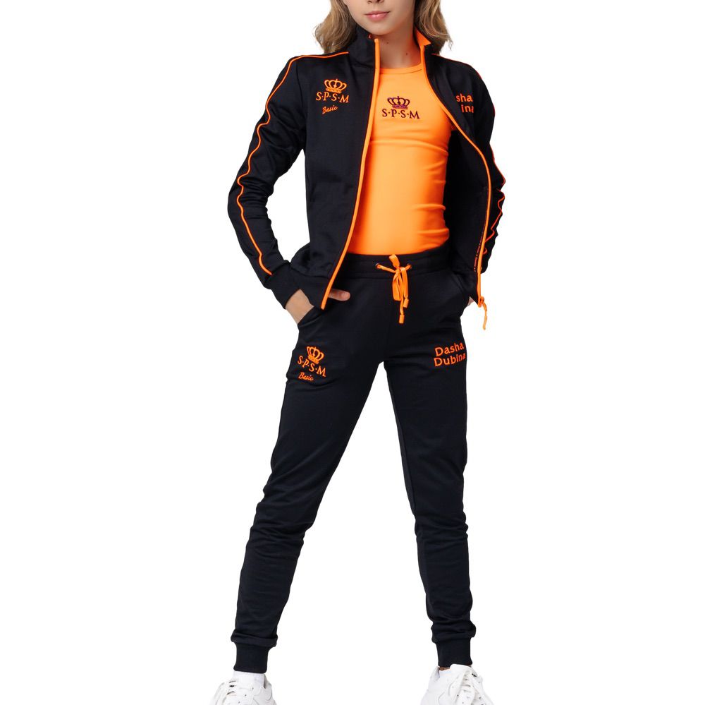 SPSM Track Suit Basic  (2XS, Black orange 158-162)
