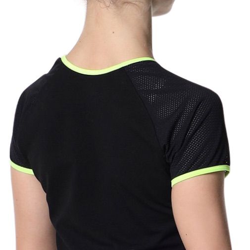 SOLO Contrast binding slim fit T-shirt black lime