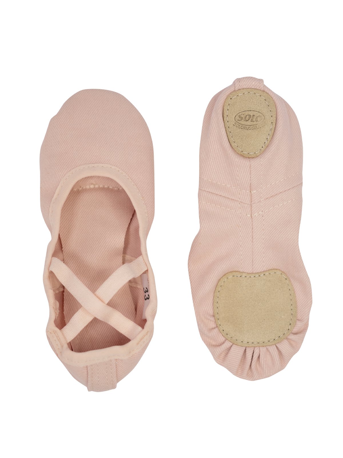 SOLO Split sole soft ballet shoes medium vamp stretch cotton pink