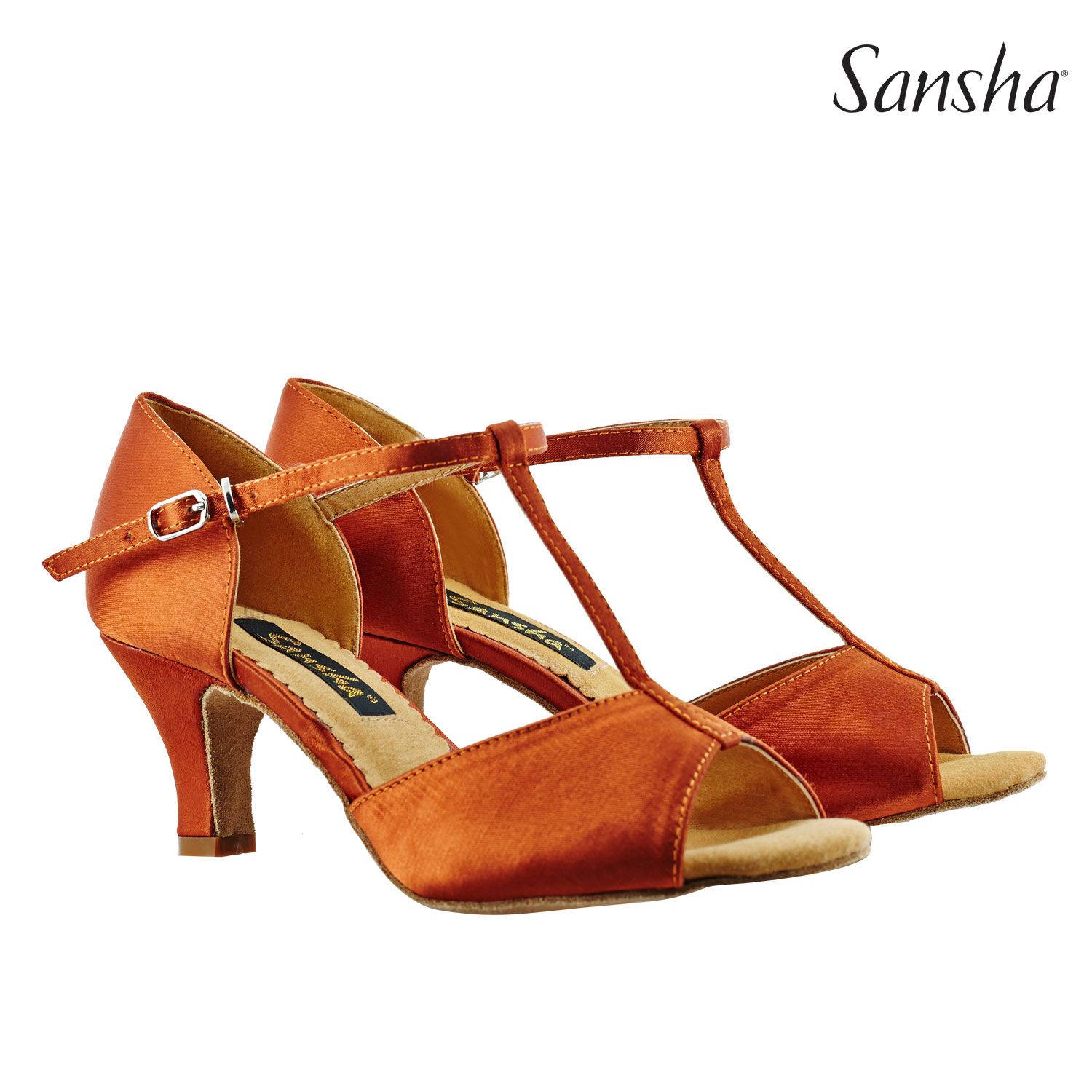 LAVINIA Ladie's Ballroom shoes satin BR25029S (10, D.TАN, Satin)