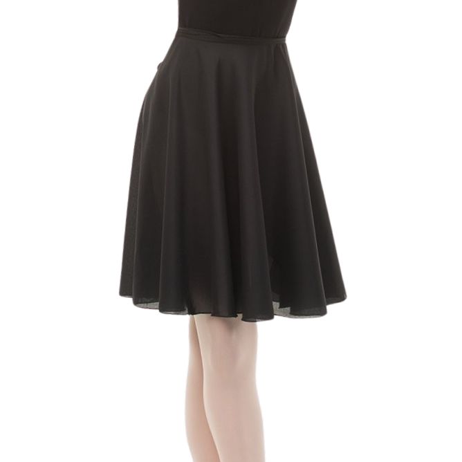 SOLO Chiffon wrap skirt 40 cm black