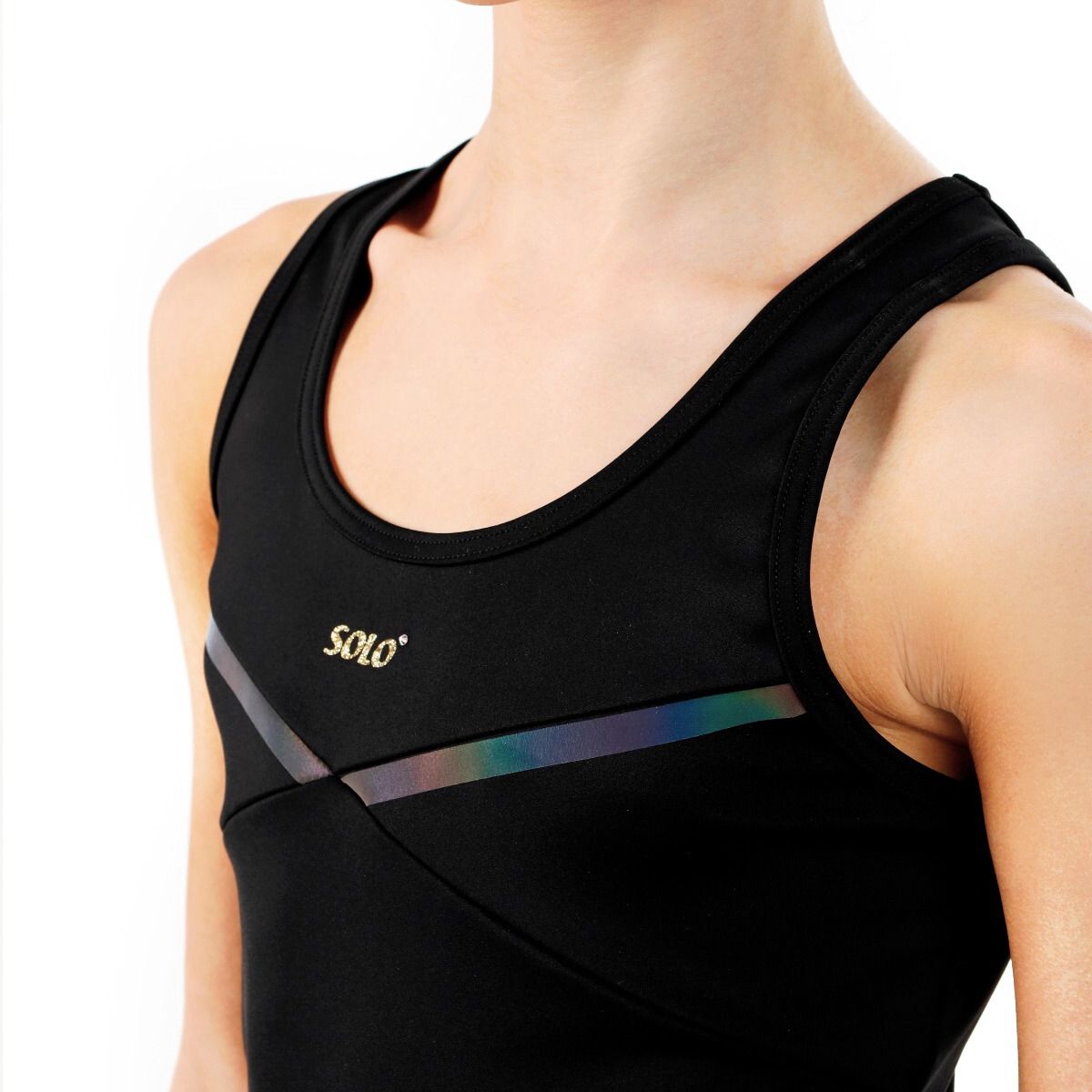 SOLO Black closed back tank top «Impulse»