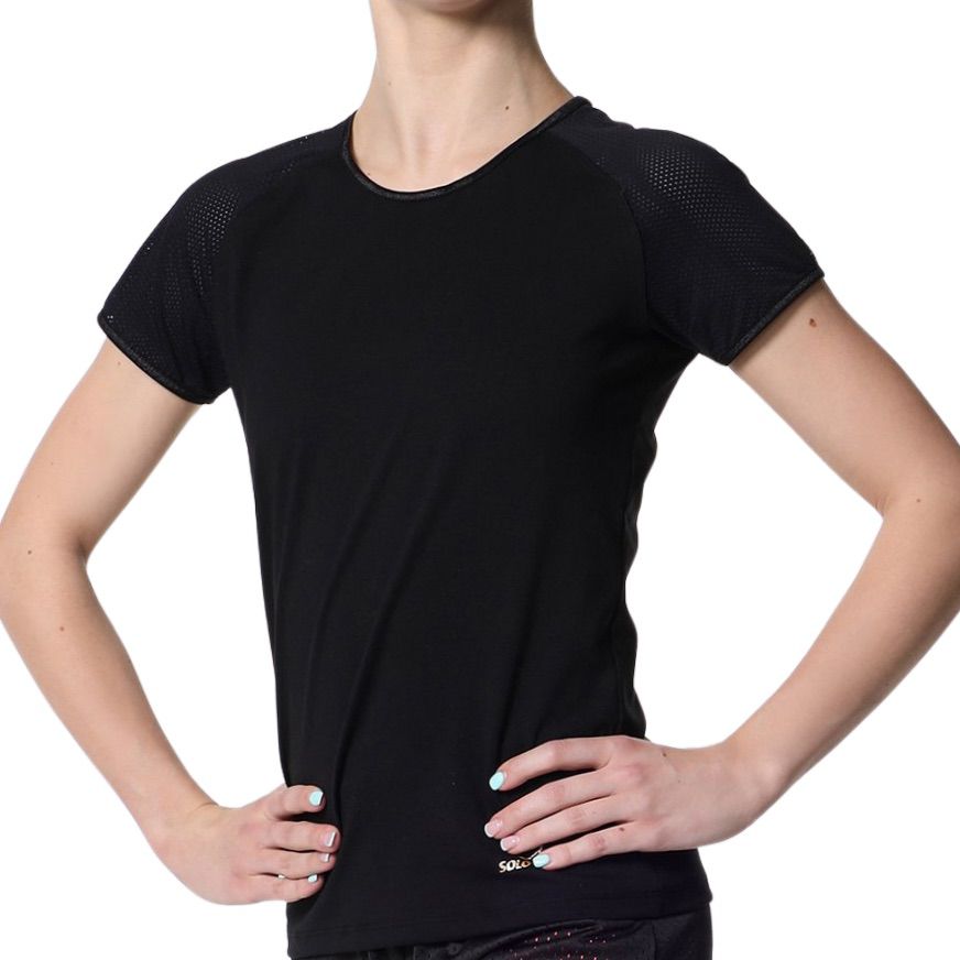 SOLO Contrast binding slim fit T-shirt black