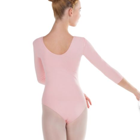 SOLO Basic 3/4 sleeve leotard cotton pale pink