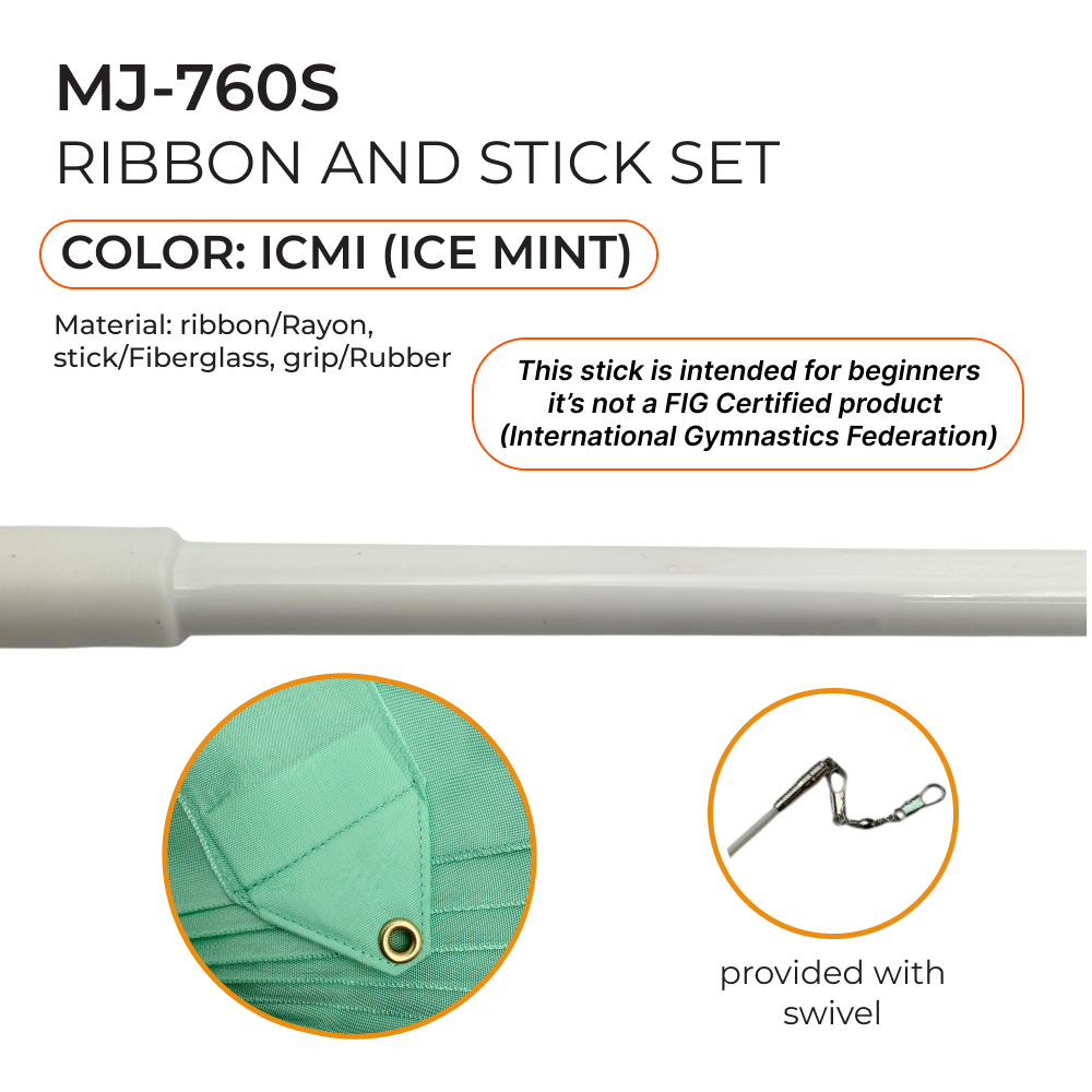 Gym set for Junior, Ribbon (3m), Fiberglass Stick, Swivel MJ-760S Sasaki (50 cm, ICMI)