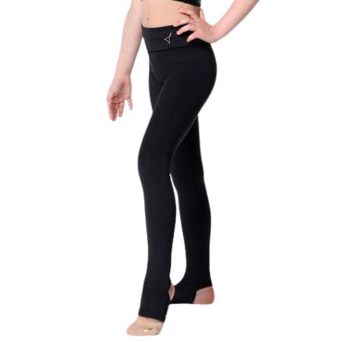 SOLO Wide band ankle length leggings with a heel cutout polyester black