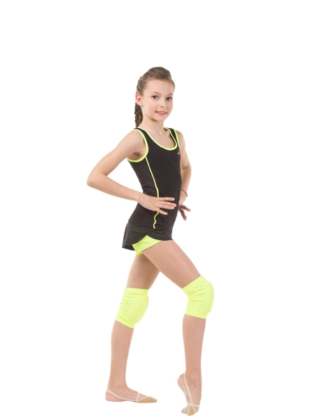 SOLO Contrasting bottom double-layered shorts, Lime neon