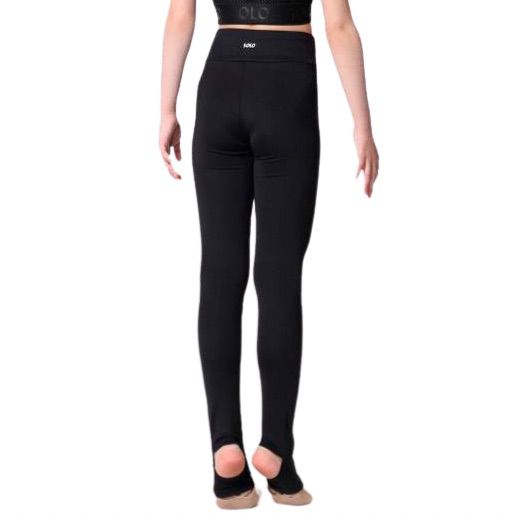 SOLO Wide band ankle length leggings with a heel cutout polyester black