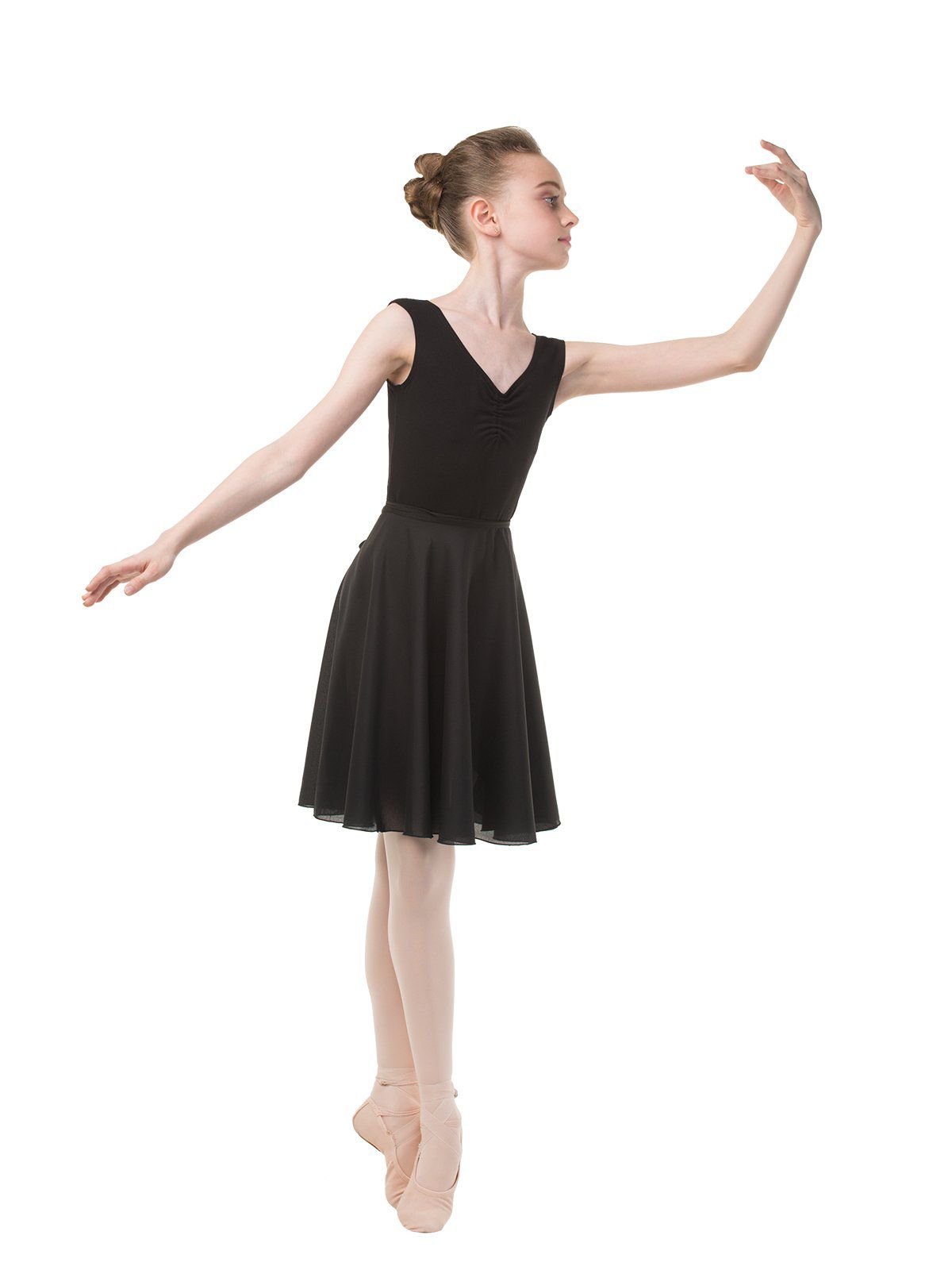 SOLO Chiffon wrap skirt 40 cm black