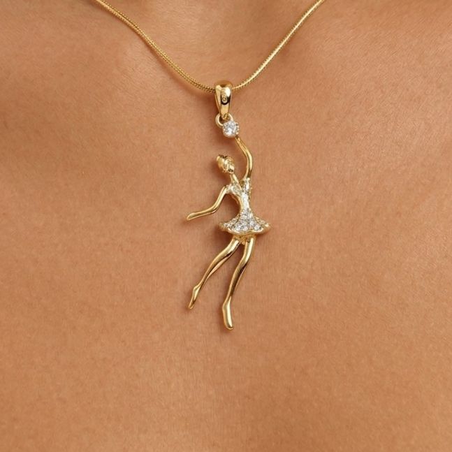 Тае Gymnast with ball chain (Gold)