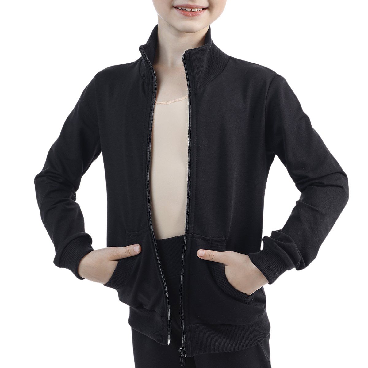 SOLO Stand up collar zip up tracksuit jacket black