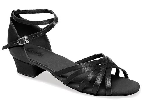 MARINA Ladie's Ballroom shoes satin BK 13056S (N,Black,Satin)