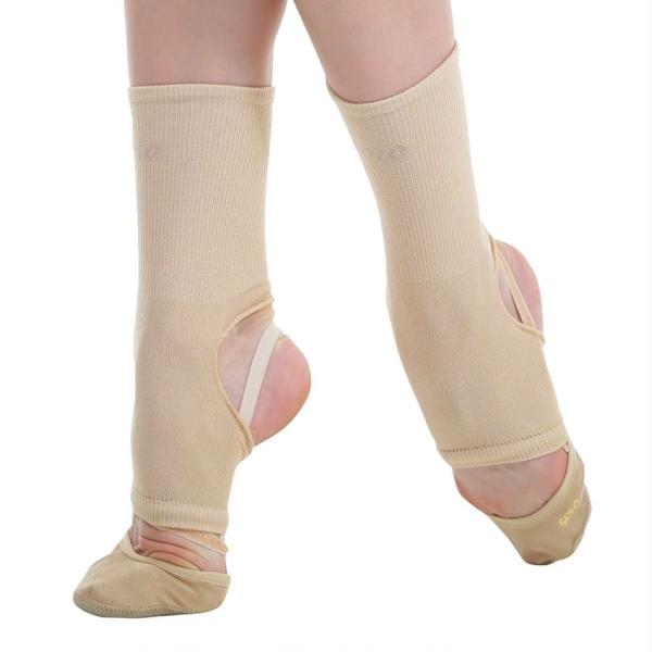 SOLO Knitted ankle support with a heel cutout, Beige