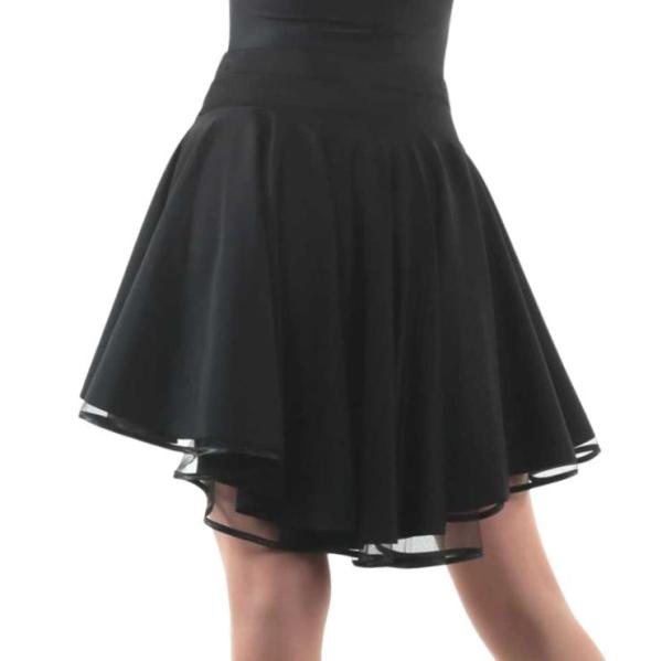 SOLO Pull-on double-layered latin skirt black