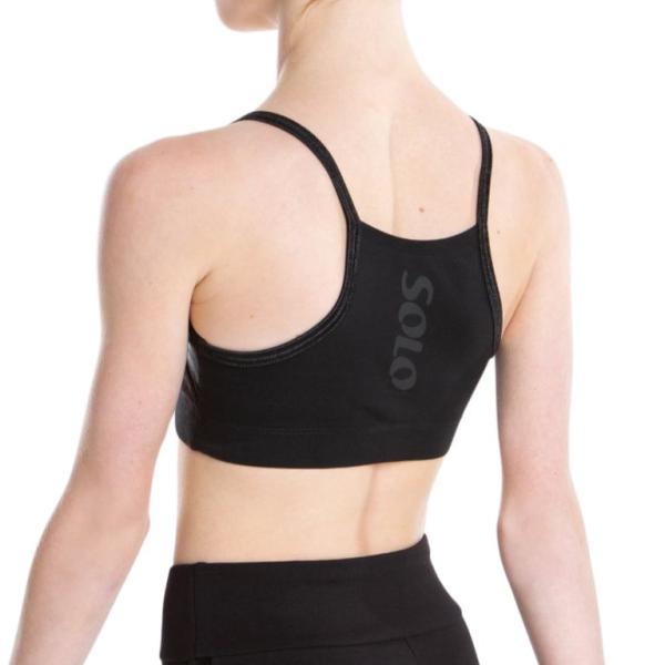 SOLO crop top with thin straps «Total Black»