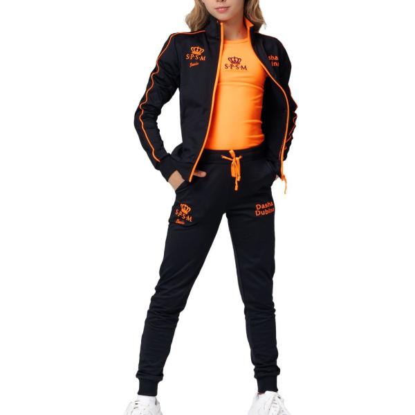 SPSM Track Suit Basic  (2XS, Black orange 158-162)