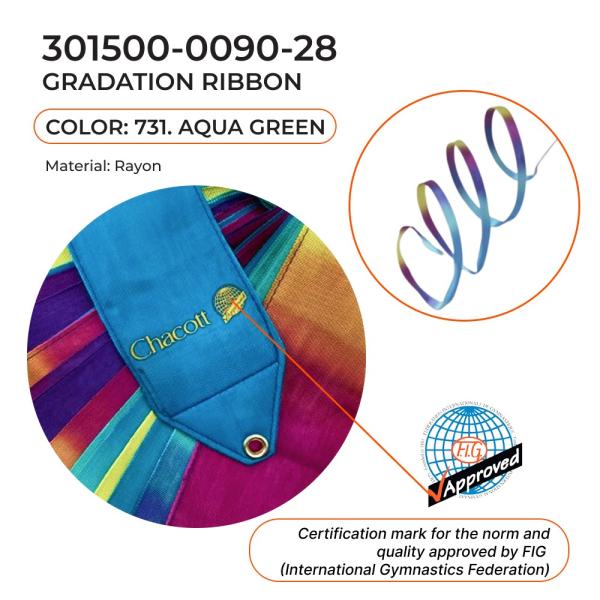 CHACOTT Gymnastic ribbon 6 m 301500 0090-98 (FIG, Viscose, 731, Gradient)