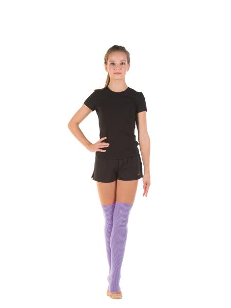 SOLO Knee high knitted legwarmers with a heel cutout Lilac