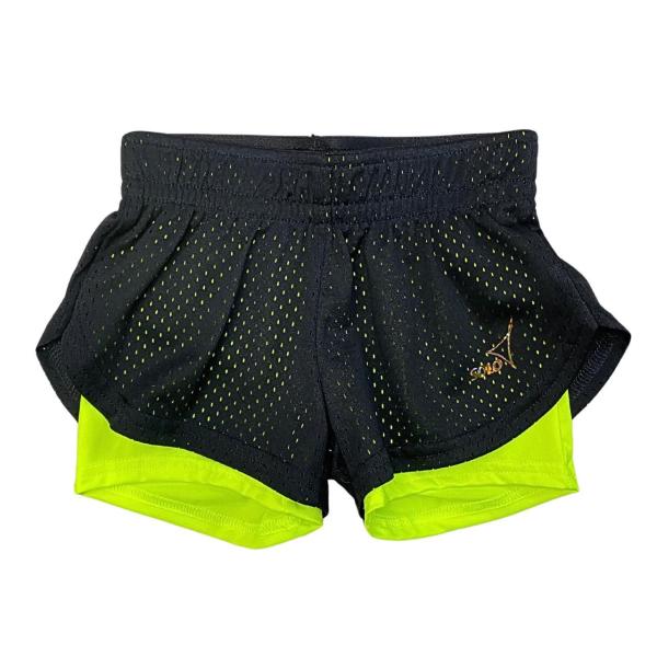 SOLO Contrasting bottom double-layered shorts lime neon