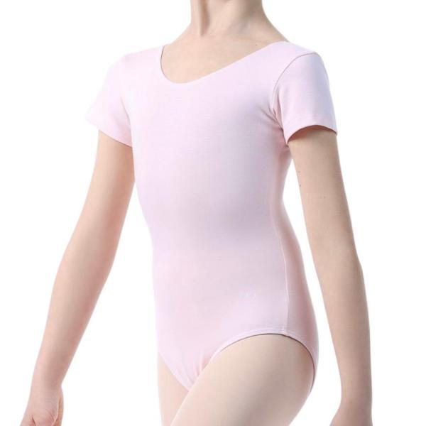 SOLO Basic short sleeve leotard cotton pink marshmallow