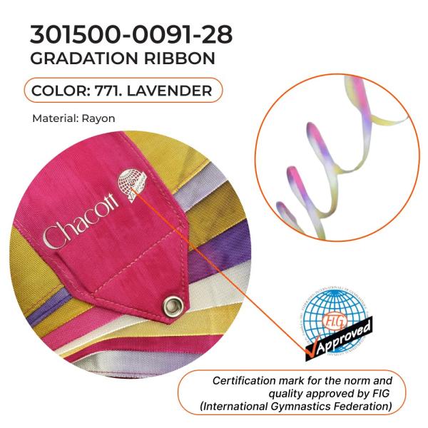 CHACOTT Gymnastic ribbon 5 m 301500 0091-98 (FIG, Viscose, 771, Gradient)
