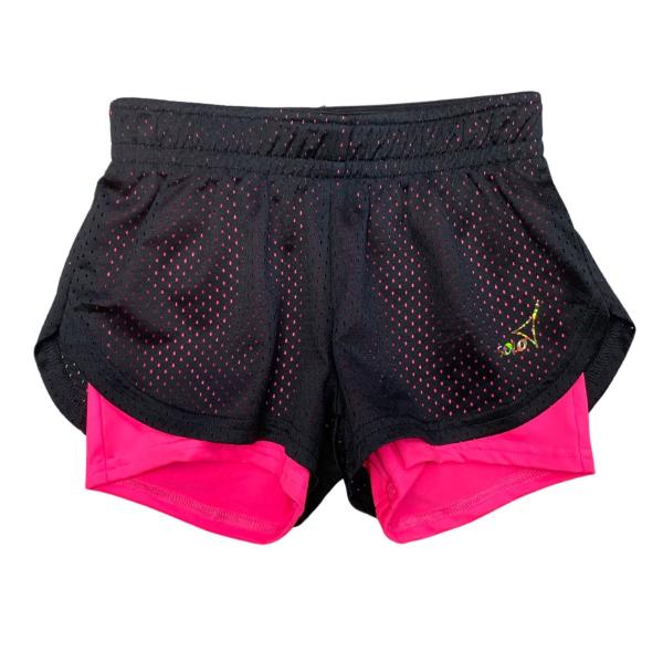 SOLO Contrasting bottom double-layered shorts pink neon