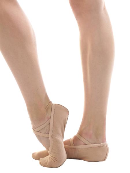 SOLO Split sole soft ballet shoes deep vamp stretch cotton beige
