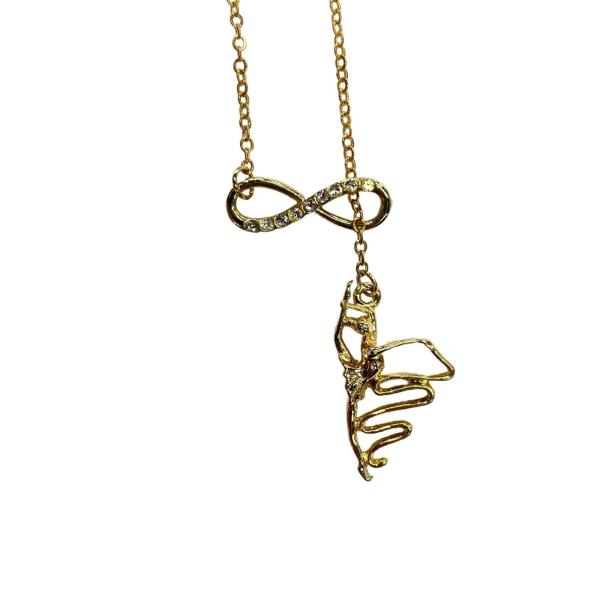 Gymnast with ribbon chain TAE050523 (Gold)