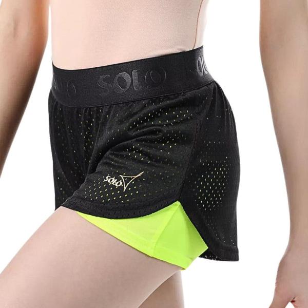 SOLO Double-layered shorts RG770-13 black lime neon