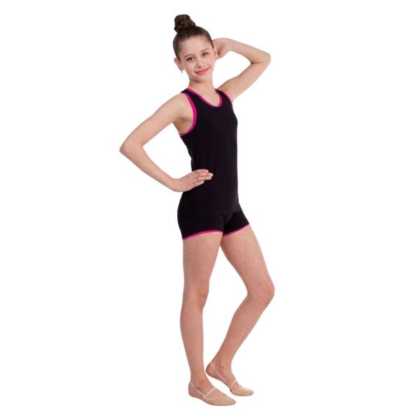Knitted suit Emma (T-shirt and shorts)  Devora (28/116, Black+pink)