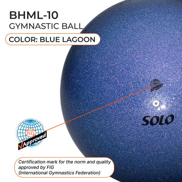 SOLO Gymnastic ball Blue Lagoon Rubber (18,5 cm,Rubber,FIG)
