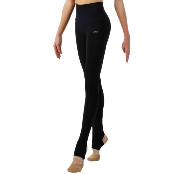 SOLO Black leggings with heel cutouts «Impulse»