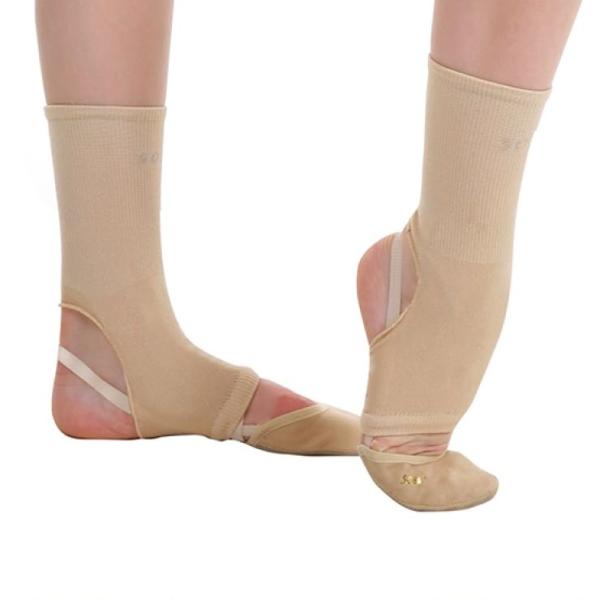 SOLO Knitted ankle support with a heel cutout, Beige