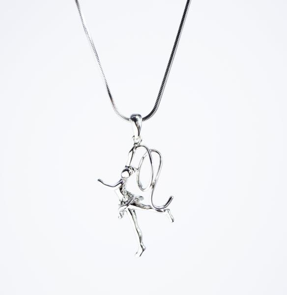 Тае Gymnast with ribbon chain (Silver)