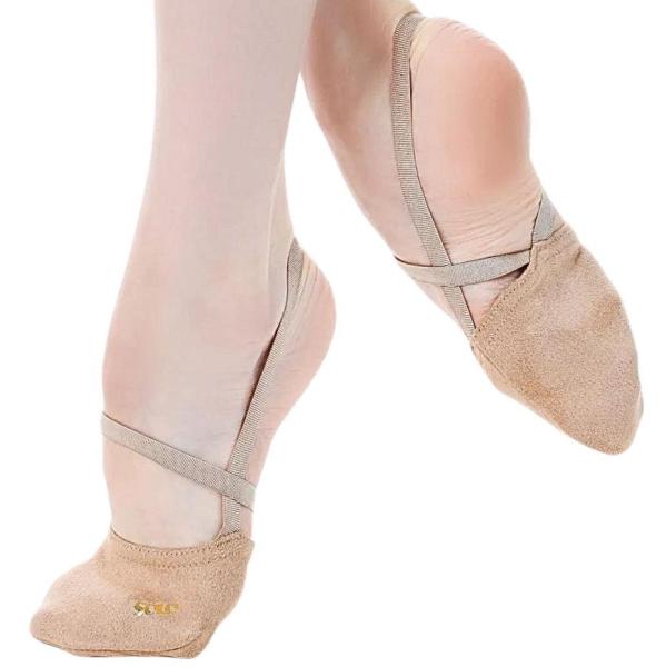 SOLO Vegan suede lightweight textile half shoes tan suntan OB52-78